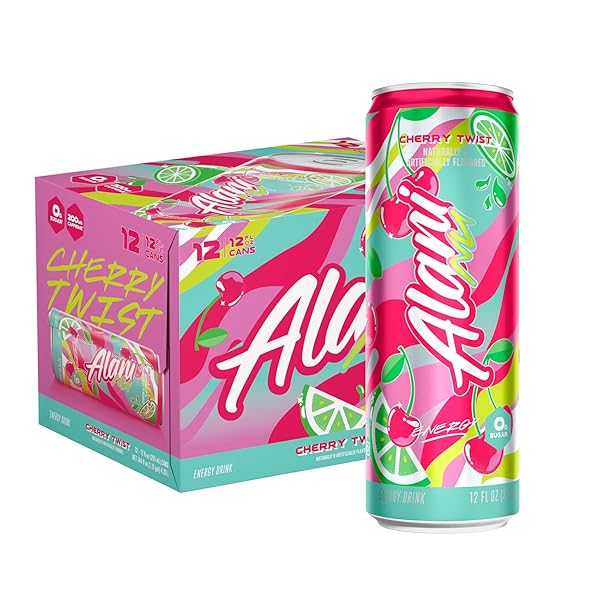 ALANI NU CHERRY TWIST SUGAR FREE, LOW CALORIE ENERGY DRINKS | 200MG CAFFEINE | BIOTIN B VITAMINS | ZERO SUGAR | 15 CALORIES | 12 FL OZ CANS
