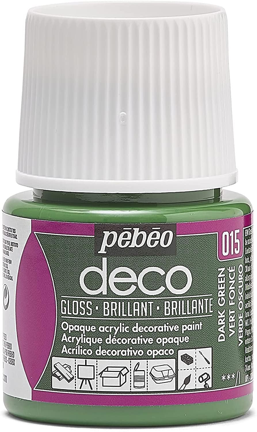 Pebeo 45ml Deco Br, Acrylic, Dark Green, 7 x 4.5 x 4.5 cm