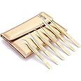 FEITA Eyelash Extension Tweezer Set Gold Lash Applicator Tool - Precision Lashes Diamond Grip Tweezers for 2D-6D Volume & Individual Eyelashes Extensions Supplies (6Pcs)