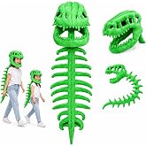 TVVPGG Dinosaur Skeleton Costume, 3D Spinosaurus Plush Toys with Skull and Spine, Halloween Cosplay and Party Dress Up