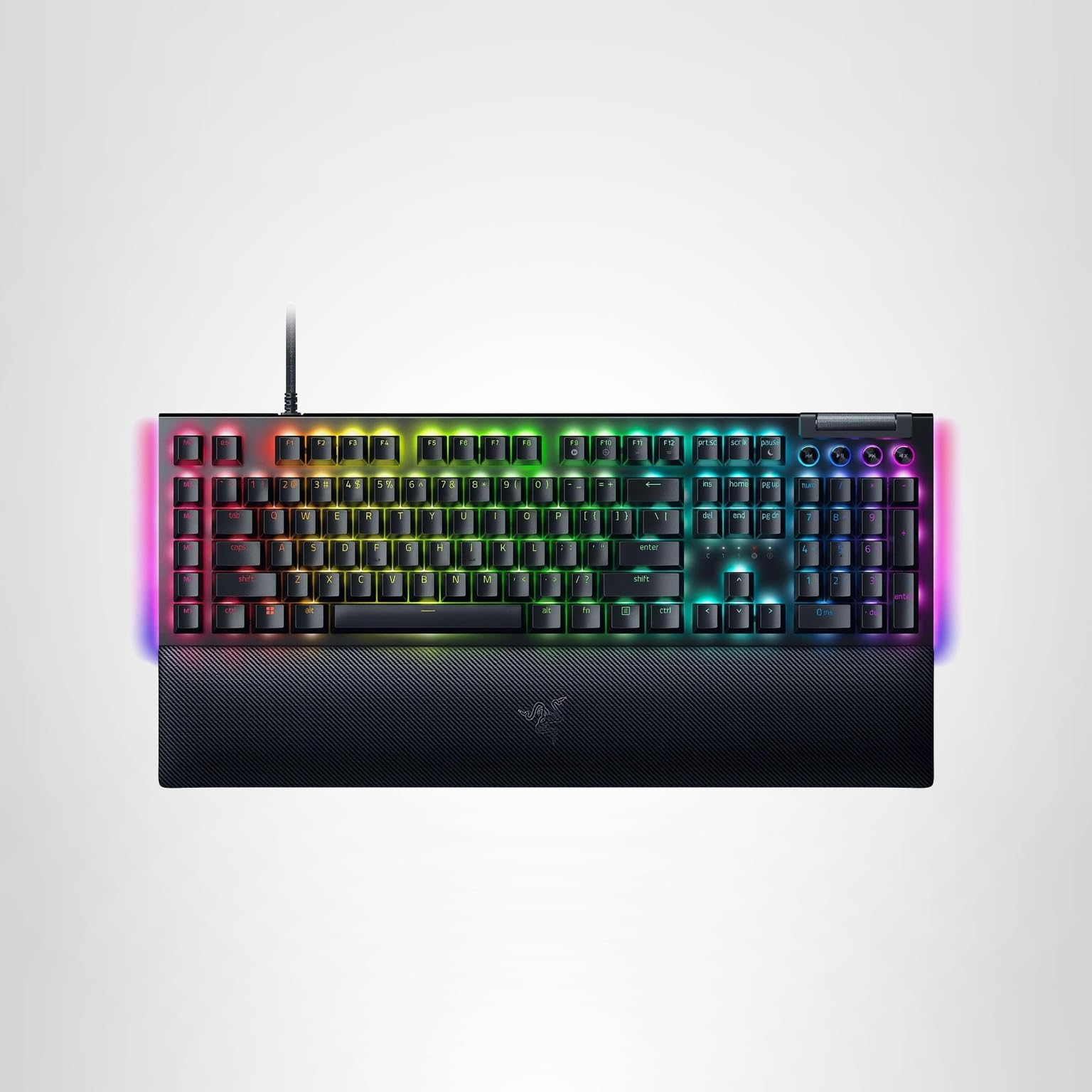 Razer BlackWidow V4 Mechanical Gaming Keyboard: Green Switches Tactile & Clicky - Chroma RGB - 6 Macro Keys - Magnetic Wrist Rest - Doubleshot ABS Keycaps - Roller & Media Keys - Snap Tap