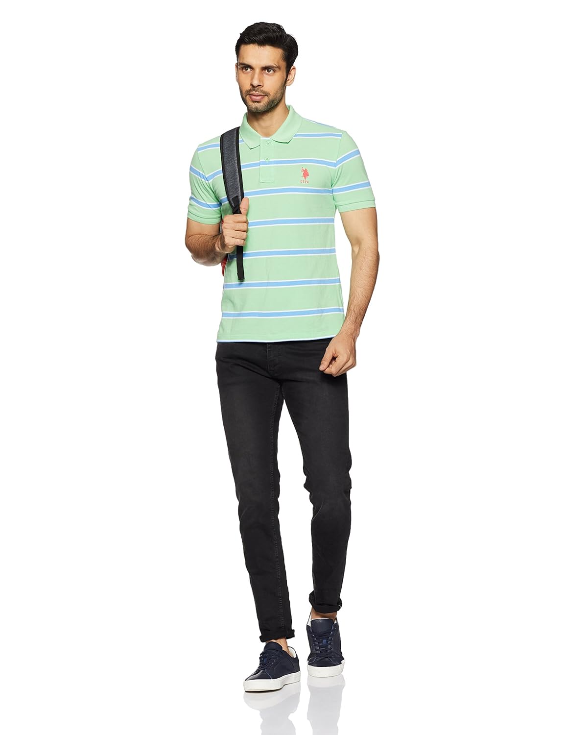 us polo association men's striped regular fit polo