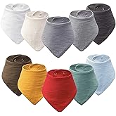 COOROBIN 10-Pack Baby Bandana Bibs, Soft 100% Cotton Absorbent Drool & Teething Bibs for Newborn Infant Boys Girls