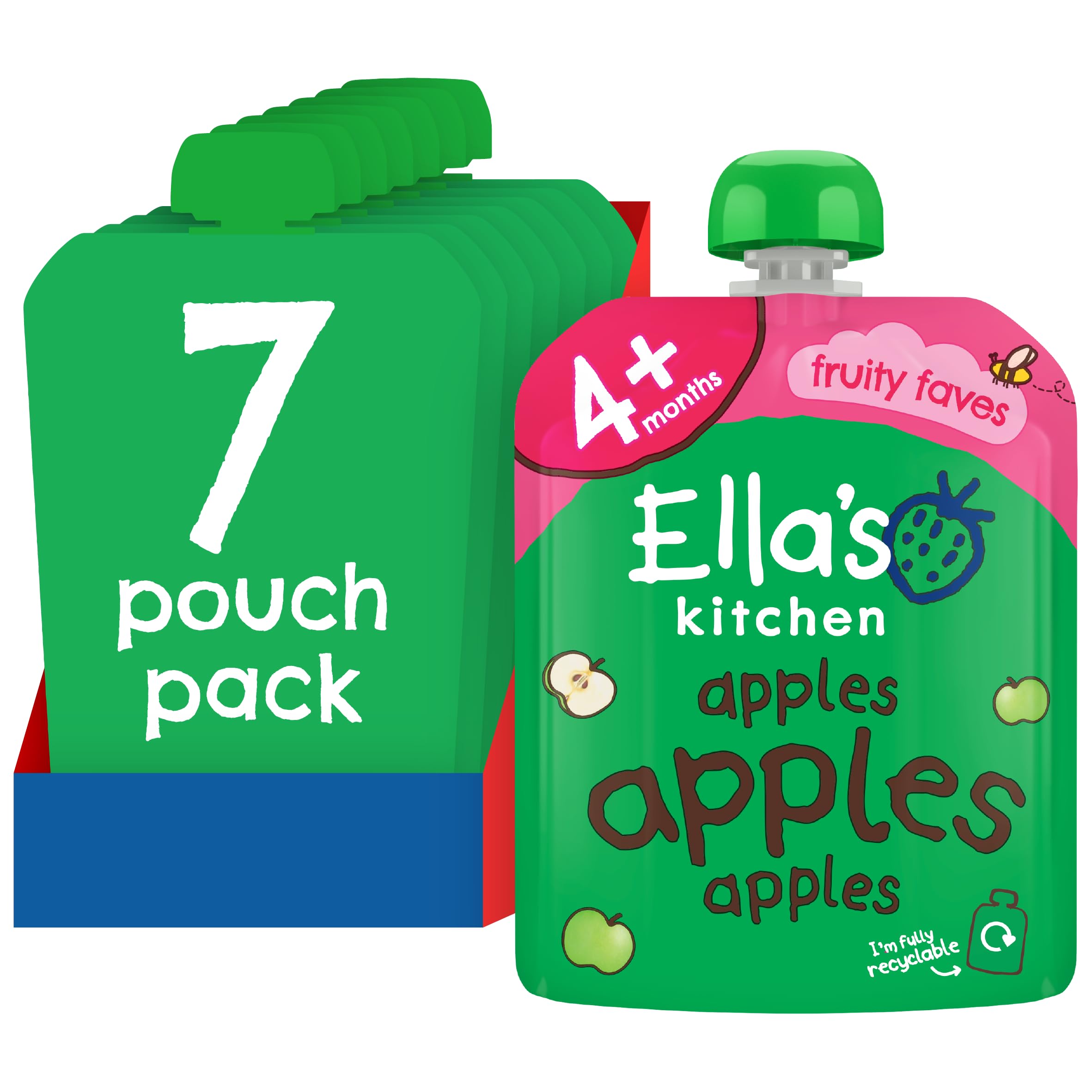 Ella's Kitchen Stage 1 From 4 Months First Taste - Apples 70 g (Pack of 7)