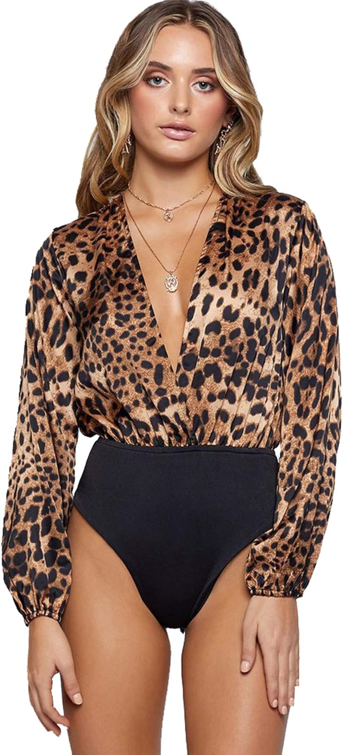 leopard bodysuit long sleeve