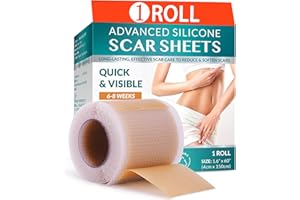 Silicone Scar Sheets, Silicone Scar Tape(1.6"x 60" Roll-1.5M), Silicone Tape for Scars, Scar Tape for Surgical Scars, C-Secti