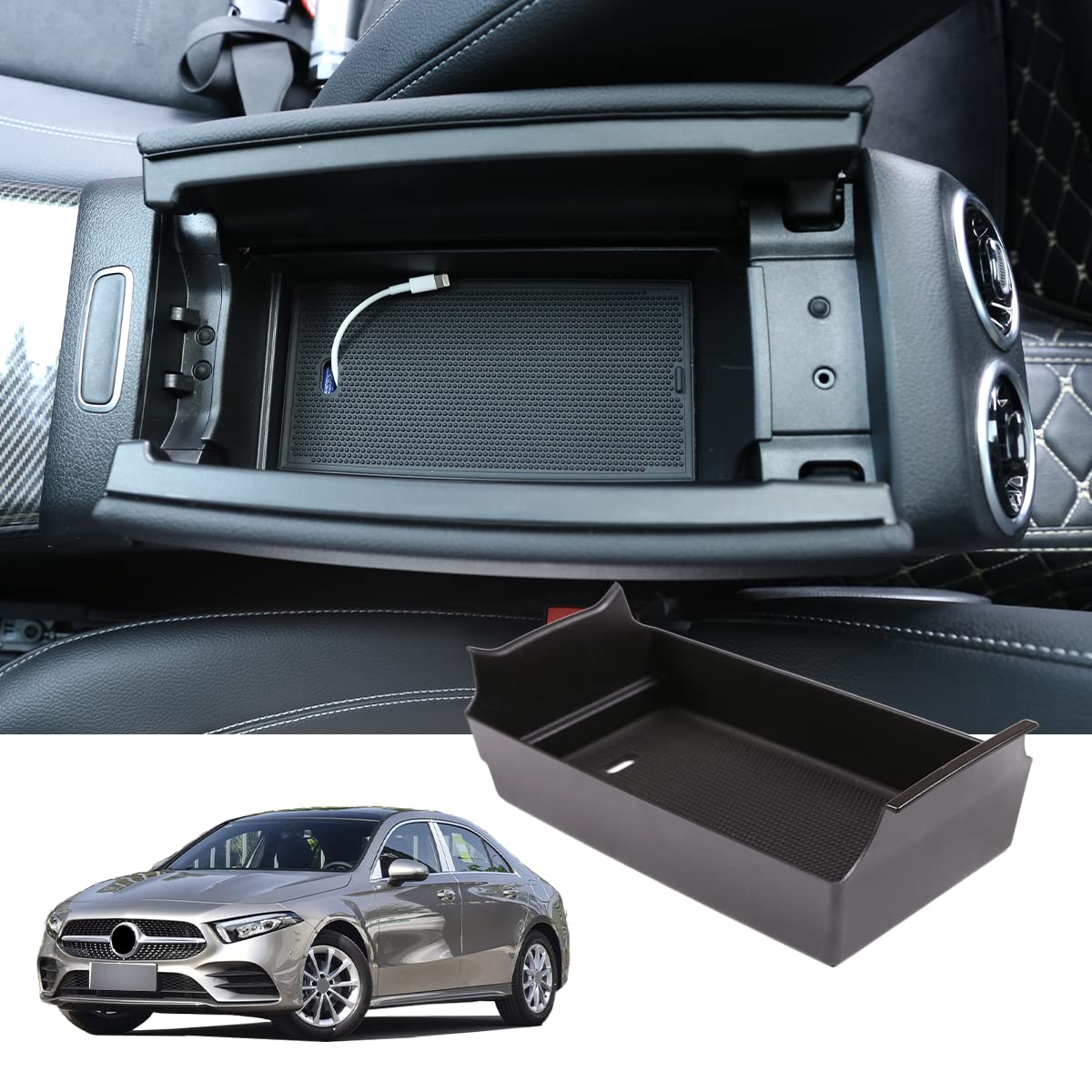 DIYUCAR For Benz A Class W177 A180 A200 2019 Car Interior Center Console Armrest Storage Box MB B Class W247 2019 2020 Accessories