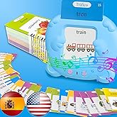HALCONTORNO English Flash Cards Bilingual - Spanish Talking Flash Cards for Kids, Pocket Speech for Toddlers 3-12, 510 Sight Words of 31 Varieties, Sensory Toys Children with Autism (Spanish, Blue)