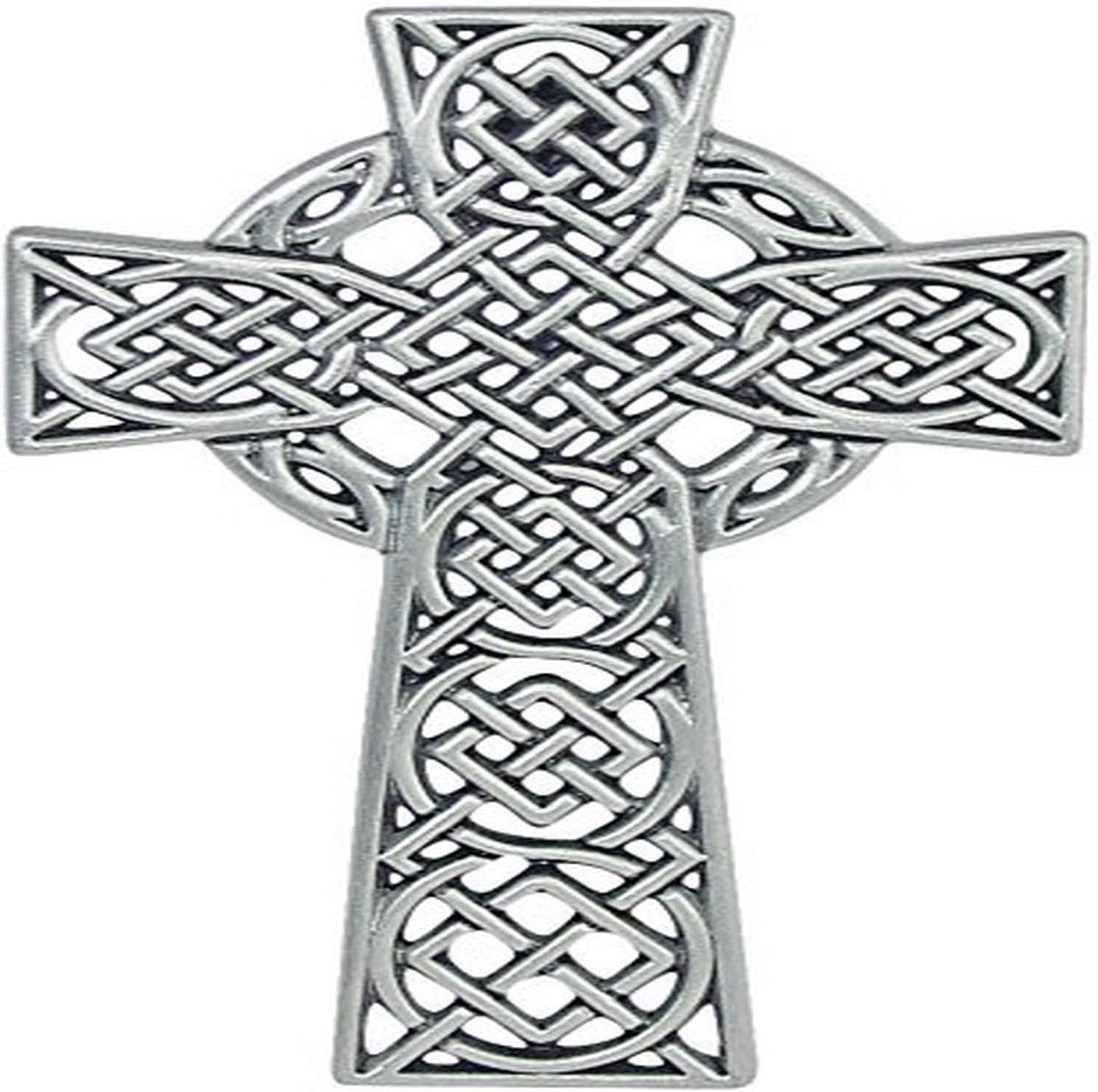 Cathedral Art (Abbey & CA Gift Celtic Knot Wall Cross, 4-1/2-Inch, Silver, Large