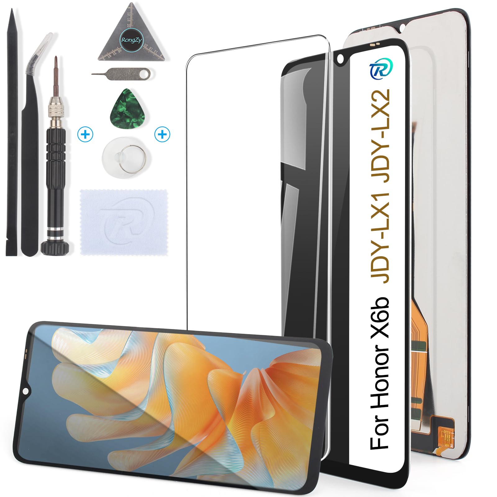 RongZy Display for Honor X6b LCD Touch Screen Internal Digitizer for Honor X6b JDY-LX1 JDY-LX2 Replacement Assembly with Tools Kit(Black)