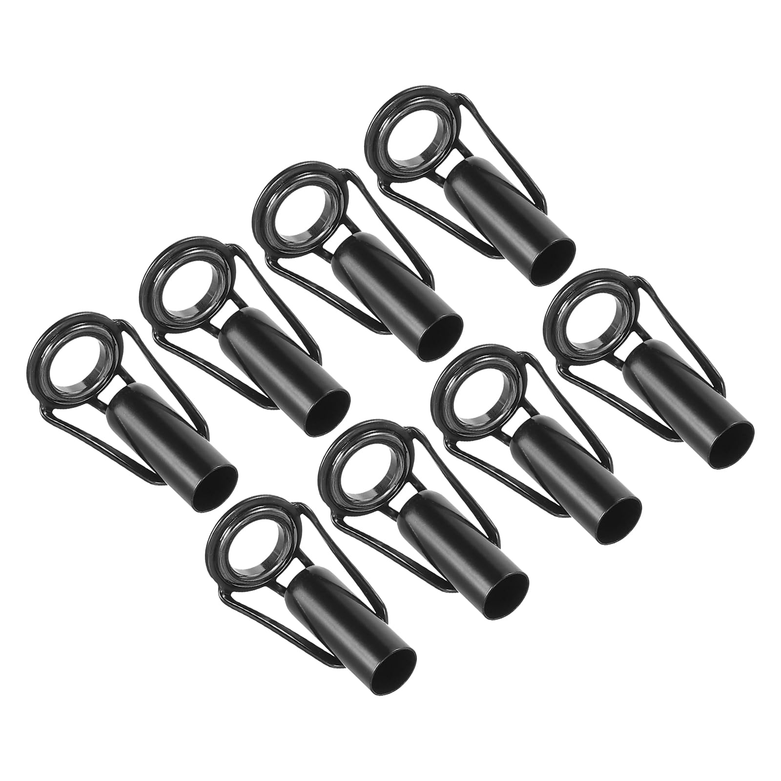PATIKIL 6.0mm Fishing Rod Tip Repair Kit, 8pcs Stainless Steel Pole Ring Guide Replacement for Saltwater Freshwater Fishing, Black