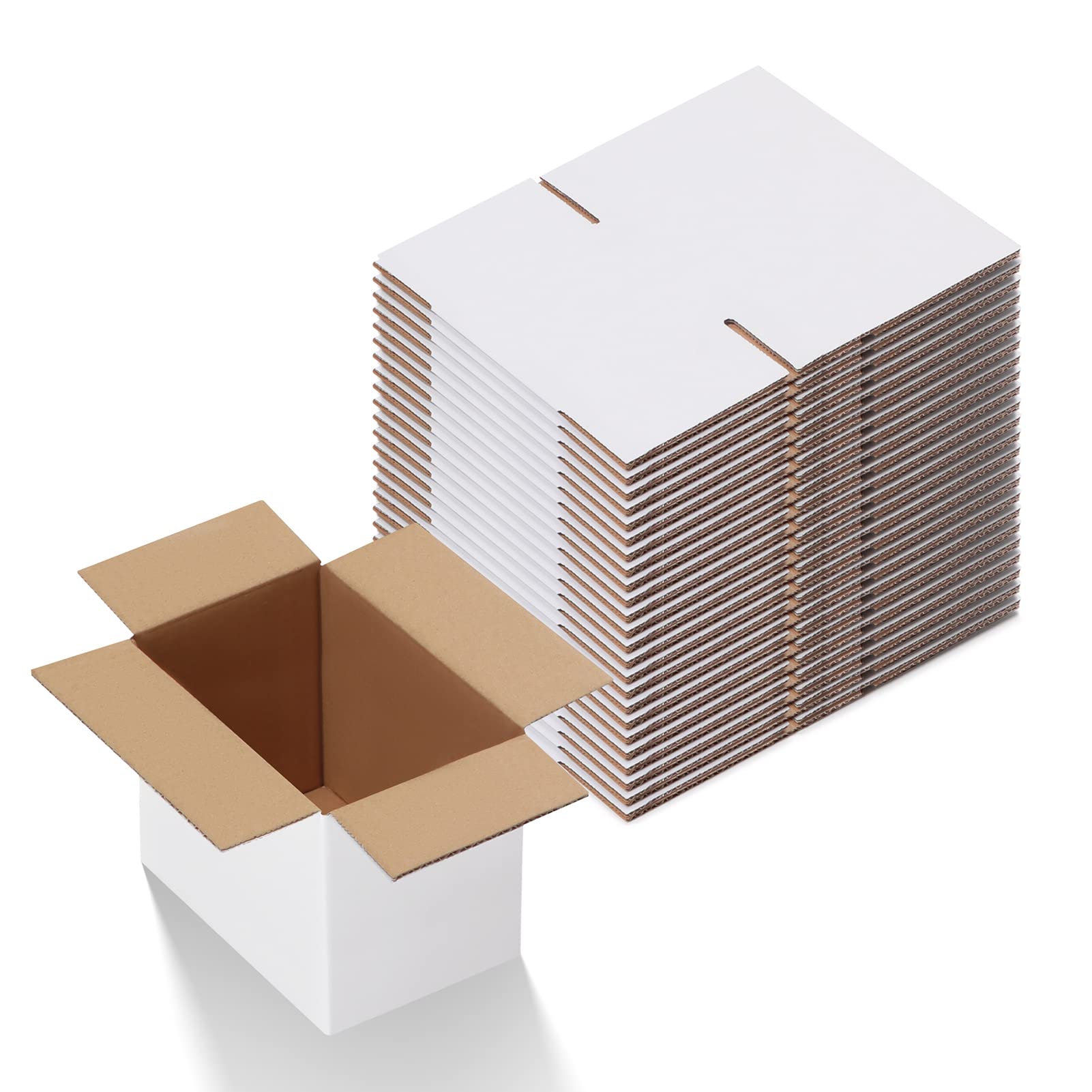 Photo 1 of Calenzana 6x4x4 Shipping Boxes Set of 25, Small Corrugated Cardboard Box for Mailing Packing Gifts, White