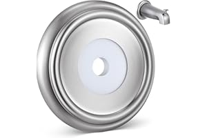 Dreyoo Metal Tub Spout Cover Ring, Bathtub Spout Trim Plate Ring with 1 Pcs Foam Gasket, 1-1/2 Inch ID and 3-5/8 Inch OD(Brushed Nickel)