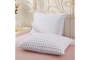 Vonty Kids Pillowcase White Stars Printed Standard Pillow Cases, Microfiber Kids Pillow Cases for Girls - Soft & Breathable 20x26 Pillow Covers(1Pcs)