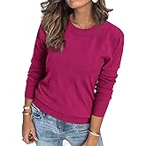 Arach&Cloz Women's Soft Knit Sweater Fall Dressy Casual Pullover Tops