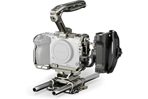 Tilta Camera Cage Compatible with Sony FX3/FX30 V2 | Top Plate NATO Rail, Cold Shoe, 1/4""-20 and 3/8""-16 | Thumb Screw Design | Top & Left Side Handle | TA-T16-C-TG (Titanium Gray, Pro Kit)