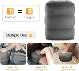 Maliton Inflatable Foot Rest for Travel 2 Pack Dark Grey Adjustable Height view 3