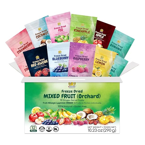 SUNGIVEN MIXED FREEZE-DRIED FRUIT, VARIETY PACK OF 12...