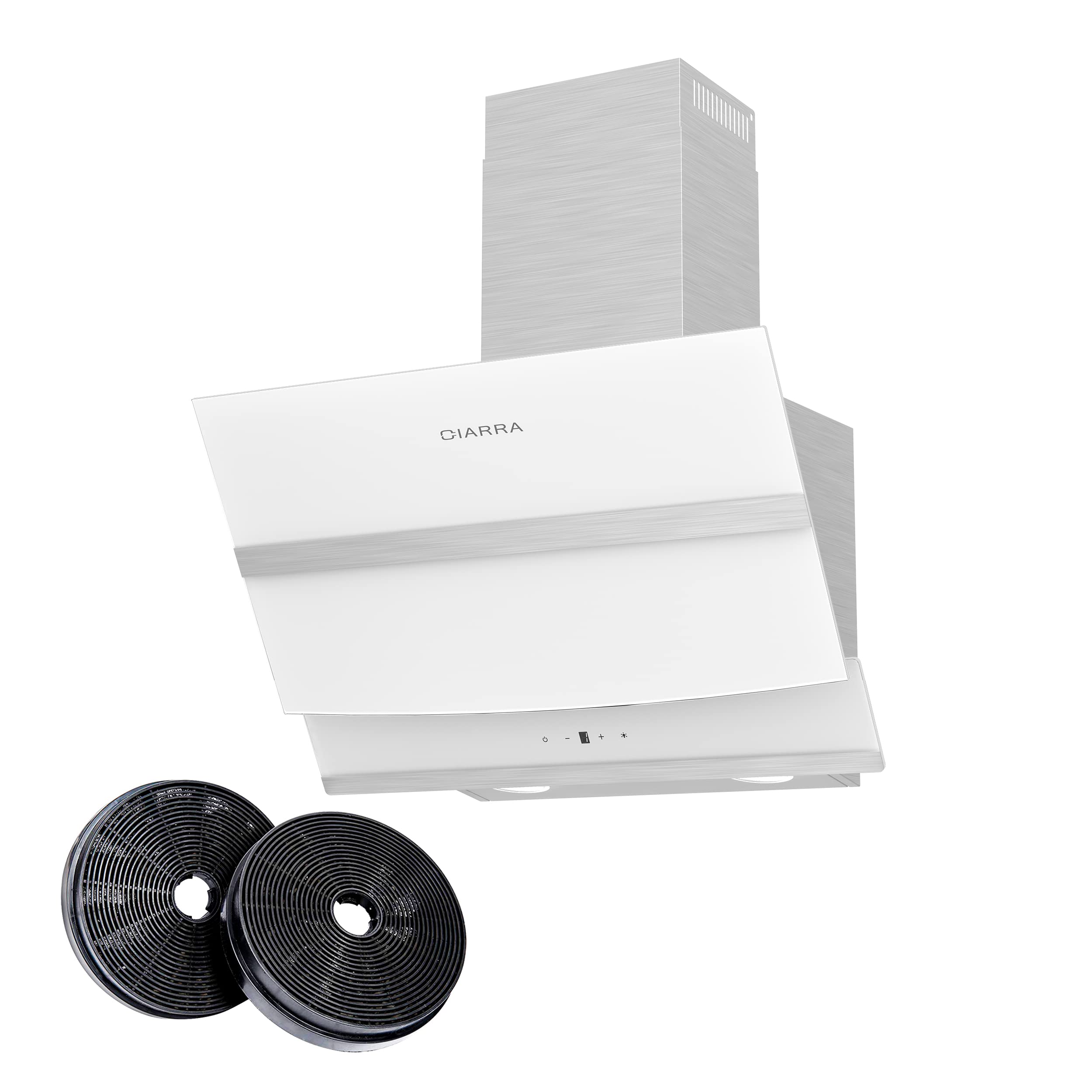 CIARRA-CBCW6736N-Campana-Extractora-Cocina-60-cm-Clase-A-Recirculacion-Filtros-Carbonos-3-Velocidades-Blanca