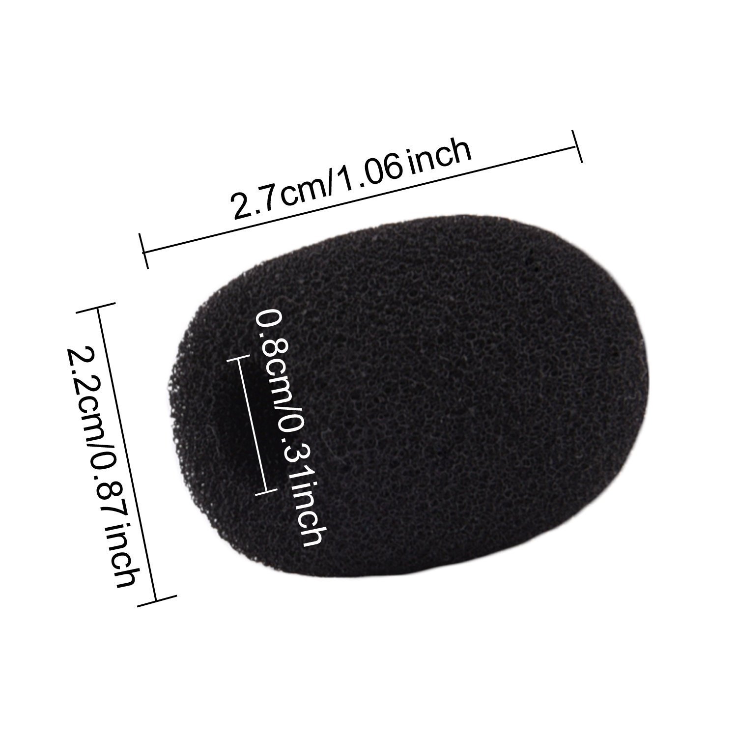 10 Pack Mini Small Size Lapel Headset Microphone Windscreen Foam Cover, Black