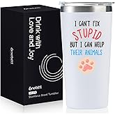 Onebttl Vet Tech Gifts, Appreciation Gifts for Veterinary Technologists on Christmas, Birthday and End of Year, 20 oz Stainless Steel Insulated Tumbler - Help Their Animals