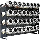 Ardier 4 Tier Countertop Spice Rack Organizer for Kitchen Cabinet Pantry or Wall Mount, Matte Black (Jars Not Included)