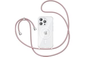 UCASONG Magnetic Case for iPhone 16 Pro Max 6.9",Compatible with Magsafe,Clear Crossbody Case with Adjustable Shoulder Neck L