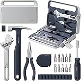 HOTO Manual Screwdriver Tool Kit, Hand Screwdriver Tool Kit, Includes Screwdriver/10 S2-Steel Bits/Spanner/Hammer/Plier/Tape