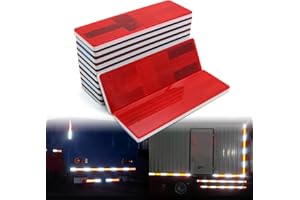 MFC PRO 12Pcs Plastic Rectangular Stick-on Reflector Sticker (Red/12Pcs, 15050mm)