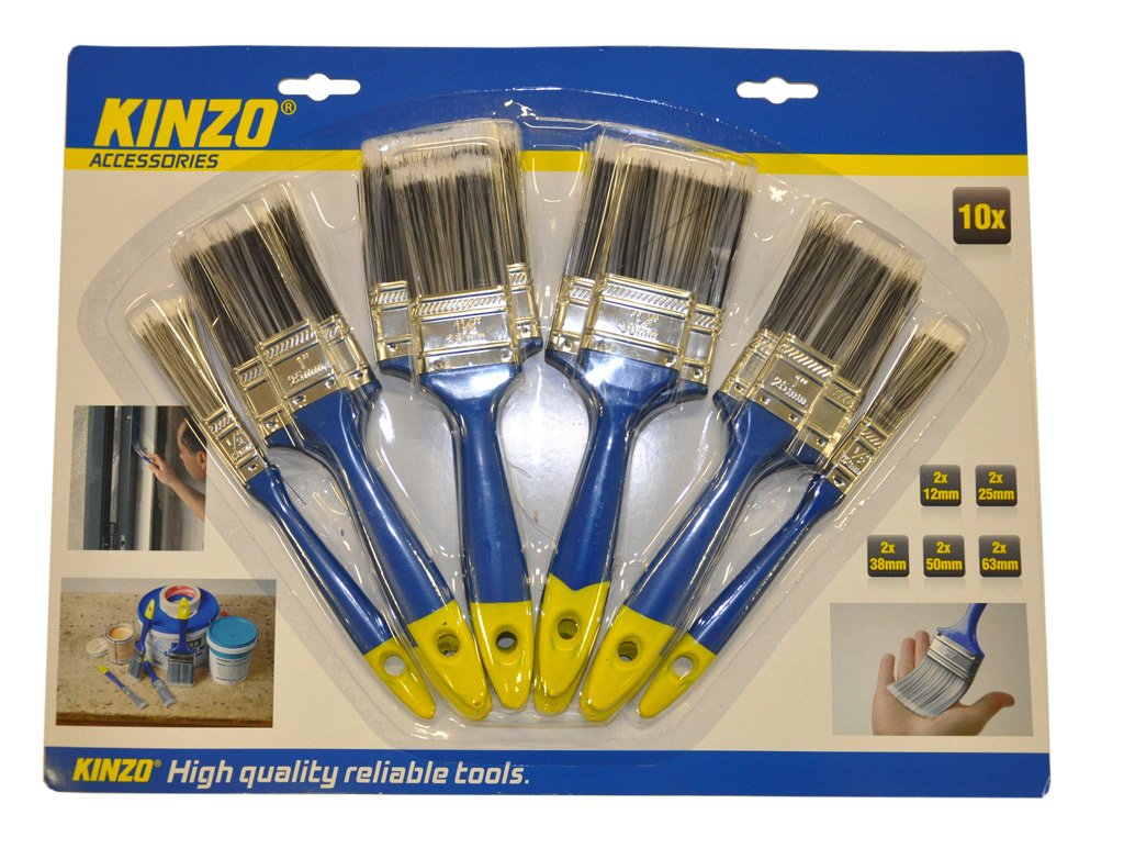 KINZO 871125279438 Paint Brush Set - Blue/Silver