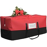 Christmas Tree Storage Bag,Fits Up 10 Ft Tall Artificial Trees,600D Oxford Material,Heavy Duty Tree Bag,Dampproof Storage Bag with Durable Reinforced Handles & Dual Zipper&Transparent Pocket