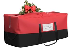 NAVTUE Christmas Tree Storage Bag,Fits Up 10 Ft Tall Artificial Trees,600D Oxford Material,Heavy Duty Tree Bag,Dampproof Storage Bag with Durable Reinforced Handles & Dual Zipper&Transparent Pocket