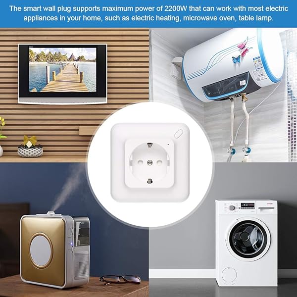 FORNORM Wall Socket Wlan SmartLife remoto Smart Socket Flush Wall con Amazon AlexaGoogle HomeIFTTT CA 100240V 2200W Funcin de configuracin de tiempo Rango de radio interior de 30 m