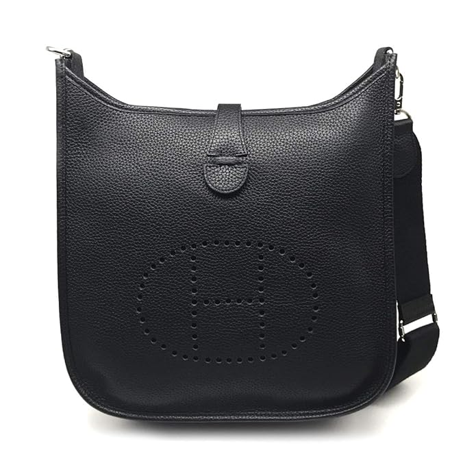 LUX TOGO CASUAL BAG/BLACK Genuine Leather Premium Togo Calfskin Womens Korean Handbag