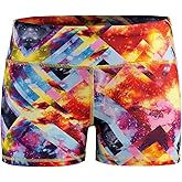 Epic MMA Gear WOD Booty Shorts for Women (Small, Cosmic Multi)