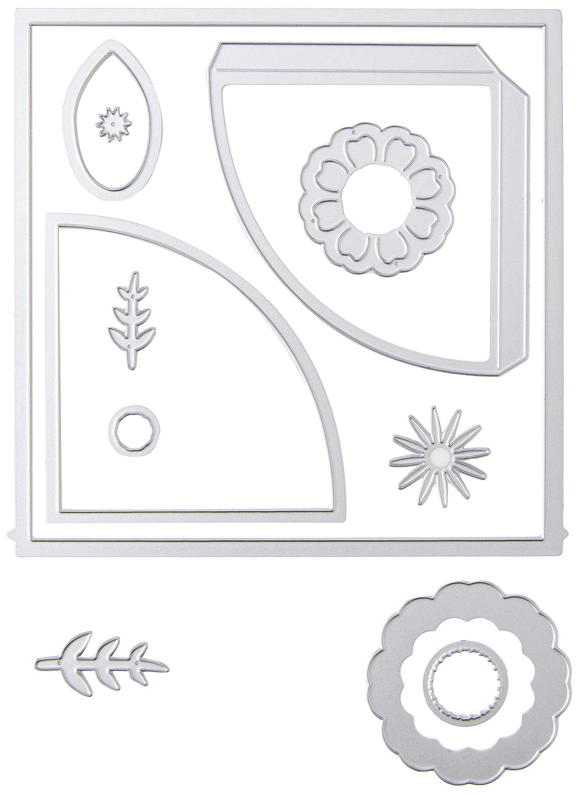 Sizzix Thinlits Die 664883 Folio Page Pocket & Flowers by Eileen Hull, Multicolour, One Size