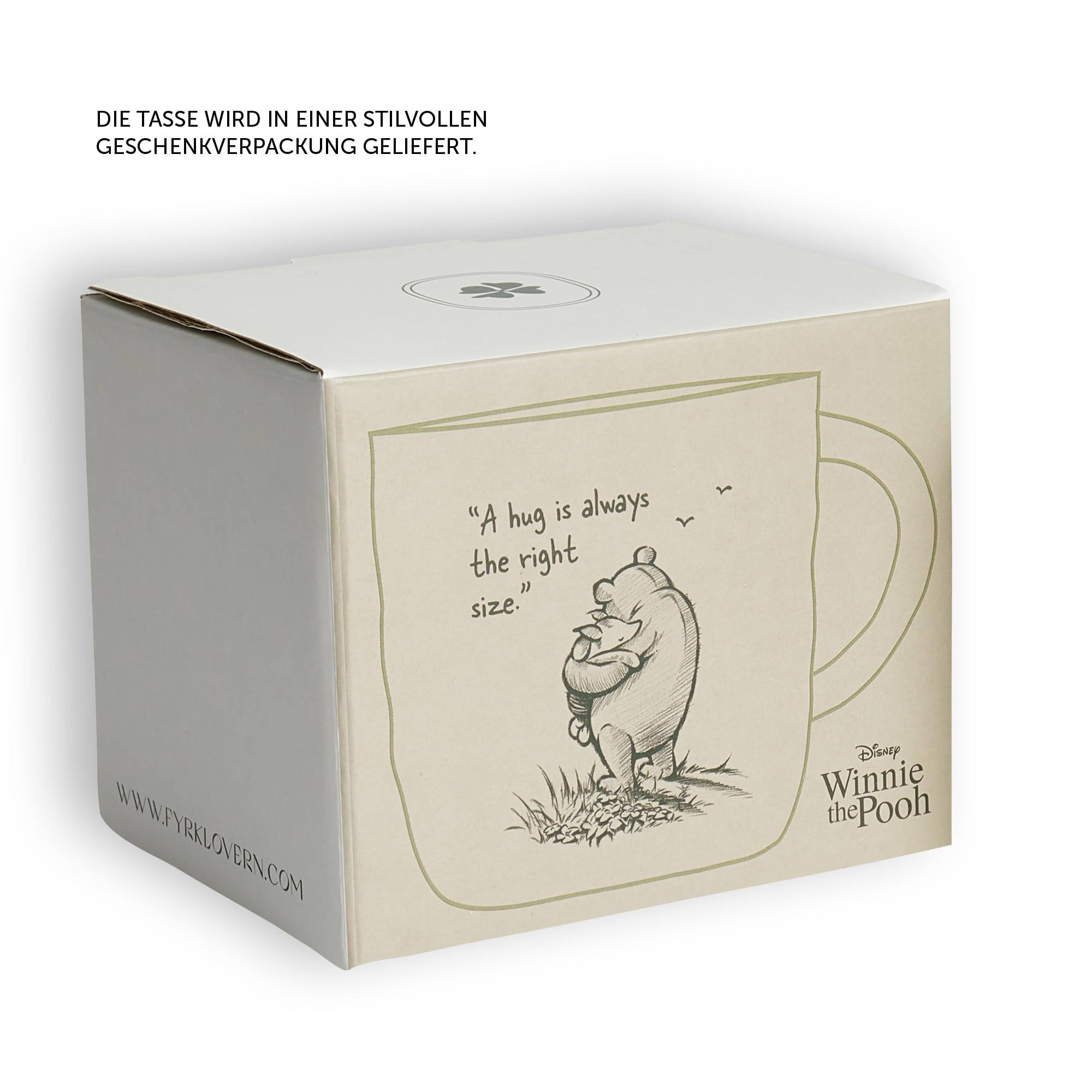 Fyrklövern Winnie Puuh Kaffeetasse Disney, 300 ml, Steinzeug, Spülmaschinenfest, Seidenmatte Glasur, inkl. Geschenkbox, Braun 9