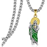 Zoxuxiwu St Jude Necklace 925 Sterling Silver Saint Jude Necklace Religious Amulet Jewelry Gifts for Men