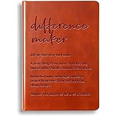 WHLBHG Social Worker Gift Never Underestimate The Difference You Can Make Inspirational Leather Notebook Social Work Appreciation Gift (difference maker)