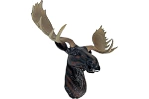 North American Moose Head Bust Wall Hanging