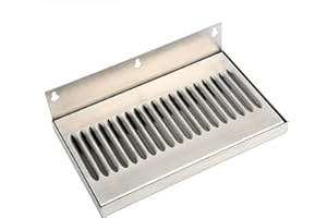 YaeBrew 10 Inch Draft Beer Wall Mount Drip Tray - Stainless Steel - No Drain