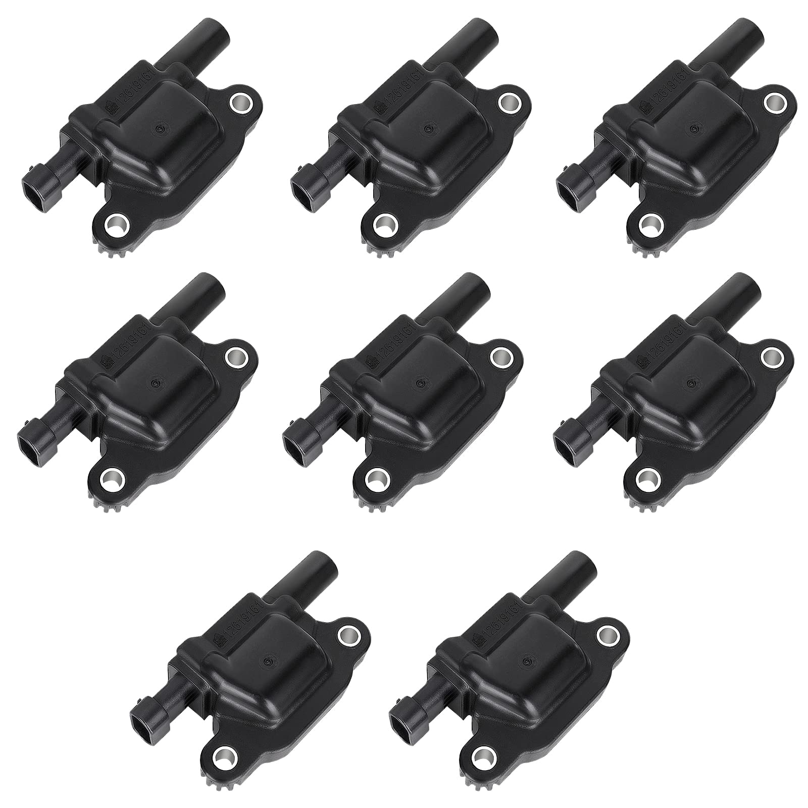Photo 1 of 12611424 Ignition Coil Pack Compatible with Chevy Cadillac GMC Pontiac 5.3L 6.0L V8 Engine G8 Grand Prix H3 Silverado Tahoe Yukon Impala - Replace # 12570616 D510C UF413, set of 8 Ignition Coil