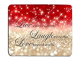 Glitter Mouse Pad Red Sparkle Quote Live Love Laugh