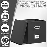 Aolawco Leather Vinyl Record Storage Box for 12 Inch Records Folding Crate view 2
