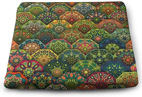 Amazon Co Jp テクスチャパターン六角形 座面クッション おしゃれ 低反発 座布団 人気 高級感 記憶泡 スクエア クッション 滑り止め付き 厚い チェアパッド 通気性 椅子 クッション ホーム キッチン