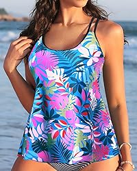 Womens Flowy Tankini Tops Only - Modest Bathing