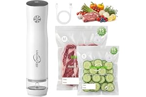 Vachacker Handheld Vacuum Sealer Kit for Food Storage - Compact Vacuum Sealer Machine with 30 Reusable Bags，Portable Recharge
