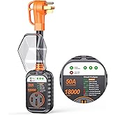 GEARGO 𝟑𝐫𝐝-𝐆𝐞𝐧 RV Surge Protector 50 Amp, Latest 18000J Surge Protection RV Circuit Analyzer, RV Adapter Plug for Campe