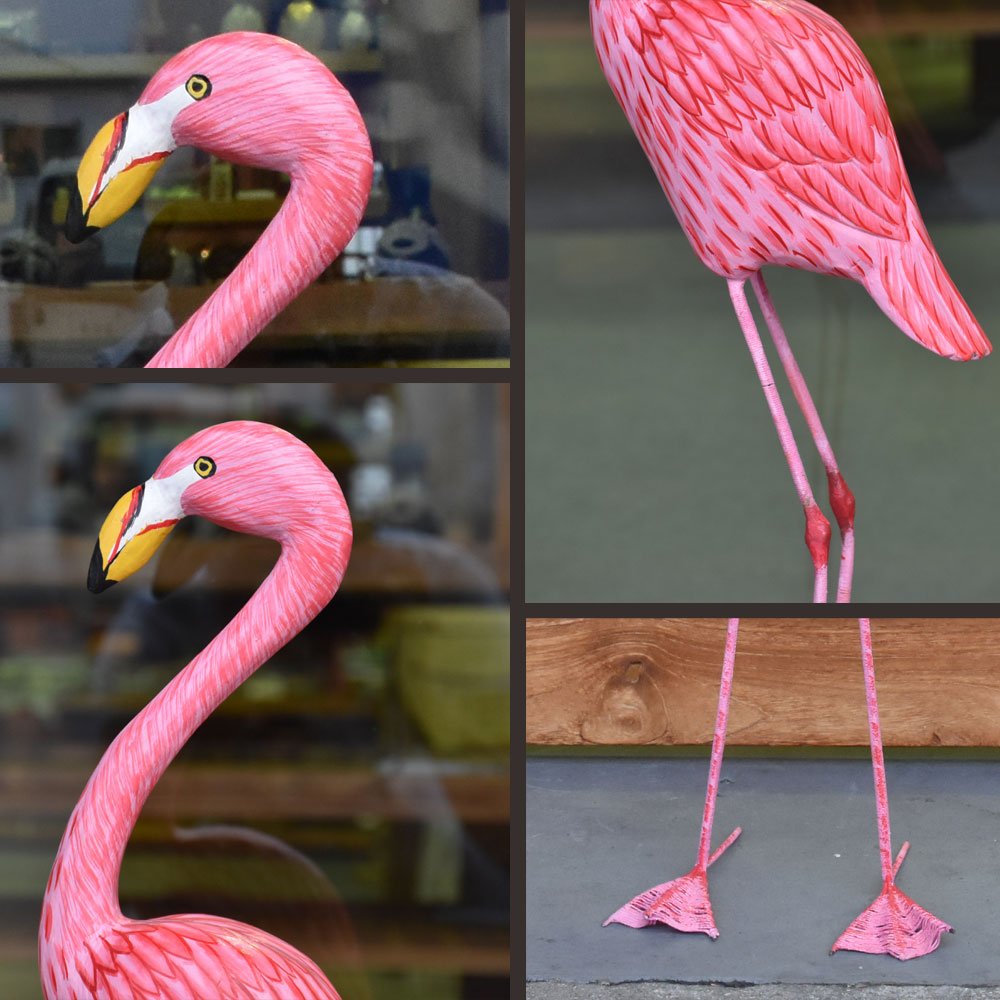 即発送可能 Kanmuryou 木彫り アイアンフラミンゴ M H70cm フラミンゴ フラミンゴ置物 木彫り 木彫り置物 置物 オブジェ インテリア 雑貨 ピンク ピンク置物 木製 ウッド 木 オシャレ モダン ナチュラル 手作り ディスプレイ インテリア雑貨 アジアン バリ