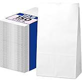 Fit Meal Prep 150 Pack 12 lb White Paper Lunch Bags, 13 x 7 x 4.5" Durable Paper Bags Bulk for Packing, Delivery, Take Out, Grocery, Retail Shopping, Premium Sack for Snacks, Bakery